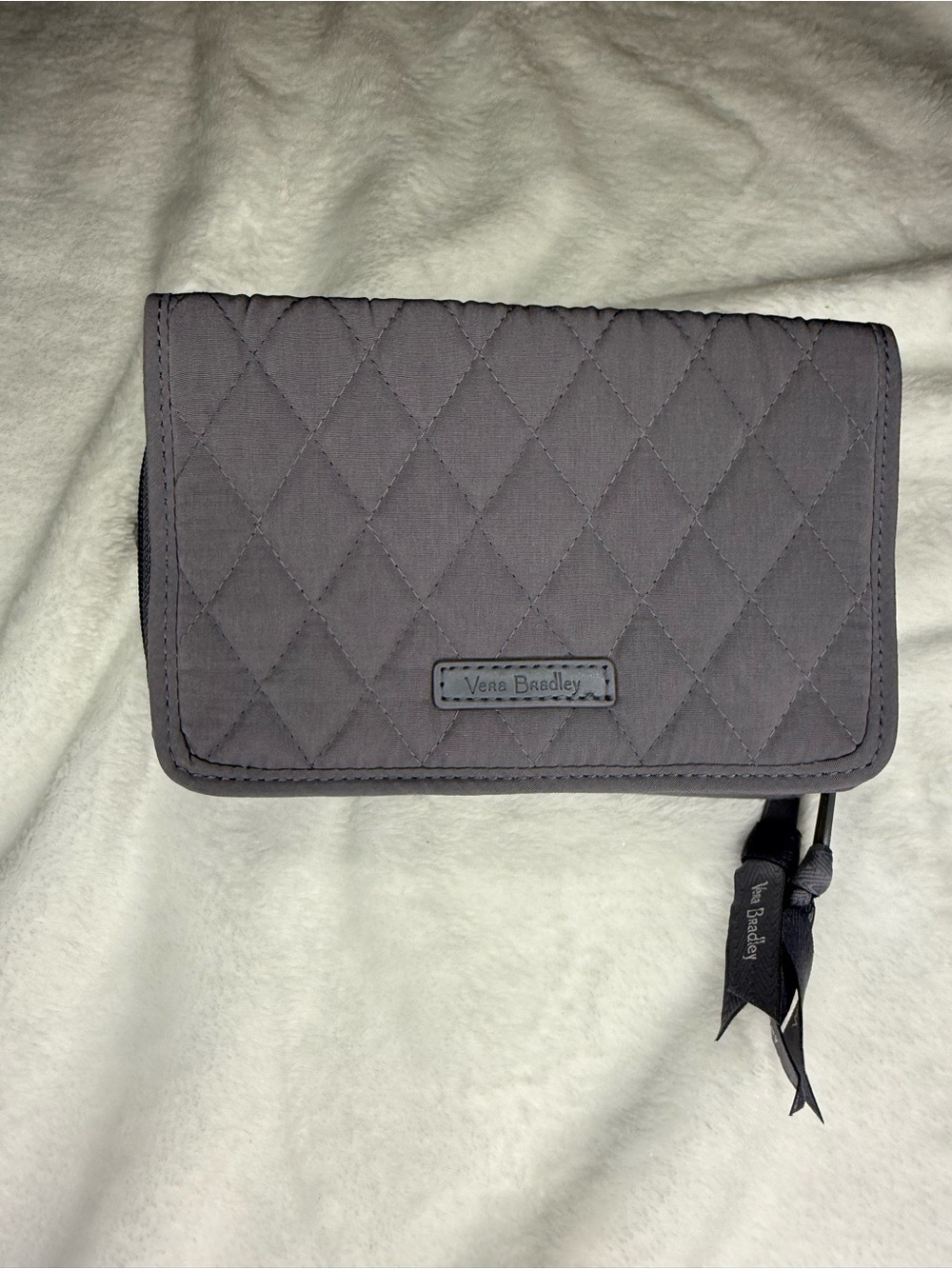 Vera Bradley Quilted Charcoal Gray Zip Wallet